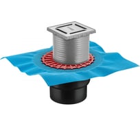 Напольный трап водосток Berges ZENTRUM Norma 100x100 нержавеющая сталь, хром глянец, S-сифон вертикальный 091462