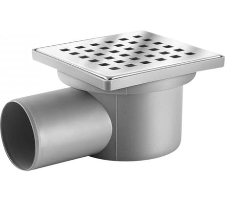 Напольный трап водосток Berges Trend 100x100 нержавеющая сталь, хром глянец, S-сифон боковой 091001