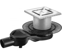 Напольный трап водосток Berges PLATZ Norma 150x150 нержавеющая сталь, хром глянец, S-сифон боковой 091159