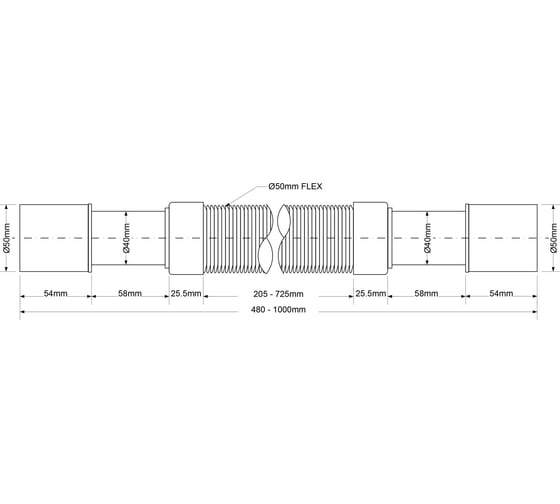 Гофра McAlpine 1,0м -40/50-40/50 MRMF2-A