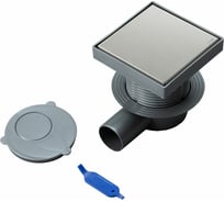 Точечный трап Logan L005-150 с двухсторонней решеткой из нержавеющей стали, под плитку, 15x15 см 00306896