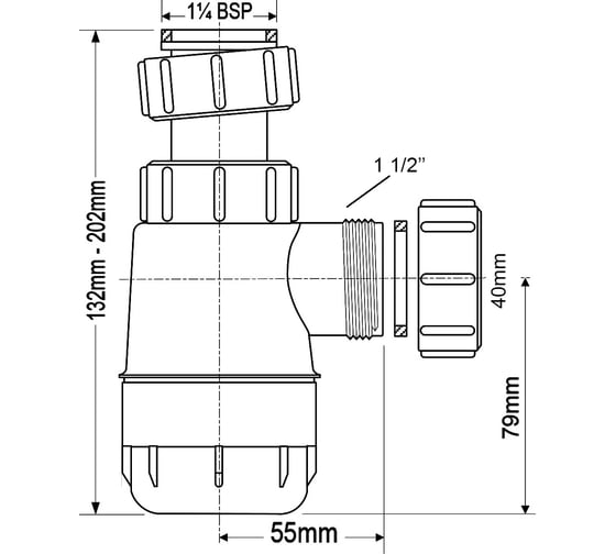 Сифон без выпуска McAlpine ф 32-40 MRW240NW