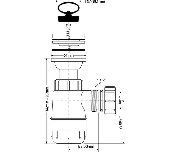 Сифон McAlpine 32-40 MRW2-40