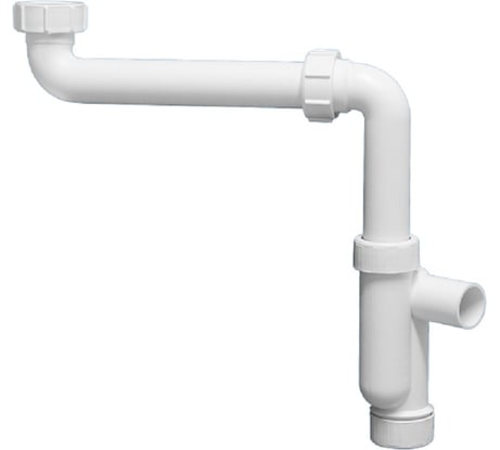 Сифон без выпуска McAlpine ф-32 трубный P-обр. с отводной трубкой (смещённый) MRCAT32-HC