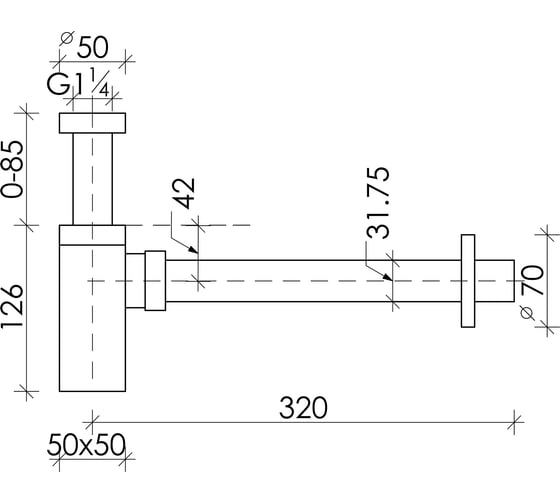 Сифон для раковины Ceramicanova 70002CH
