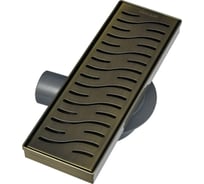 Трап лоток GERHANS античная бронза, с горизонтальным выходом, гидрозатвор, 100мм/300мм K80410C-30