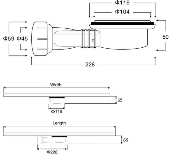 Сифон с гидрозатовром VINCEA Vsph-D132