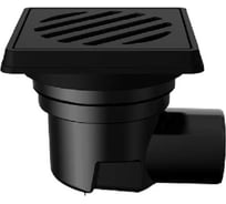 Нерегулируемый трап Fachmann т 605 pnsg 260x260 горизонтальный выпуск dn 110 с корзинкой и незамерзающим сифоном, решетка чугунная, чугунный подрамник 04.092