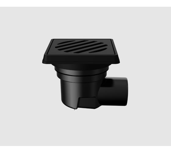 Нерегулируемый трап Fachmann т 605 pnsg 260x260 горизонтальный выпуск dn 110 с корзинкой и незамерзающим сифоном, решетка чугунная, чугунный подрамник 04.092