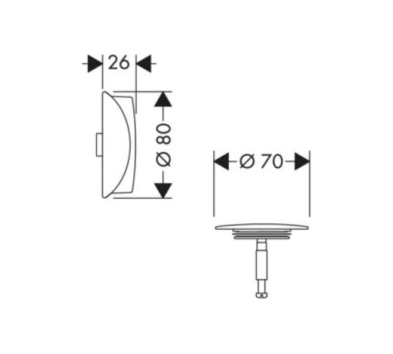 Внешняя часть слива-перелива Hansgrohe Flexaplus 58185000 00000008582