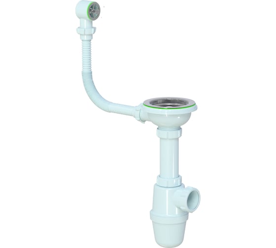 Сифон для кухни 3 1/2" х 40 мм с круглым переливом AKVATER B0145K ИС.110227 1