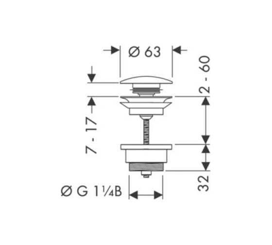 Push-open сливной набор для раковины Hansgrohe матовый белый 50100700 00000081453