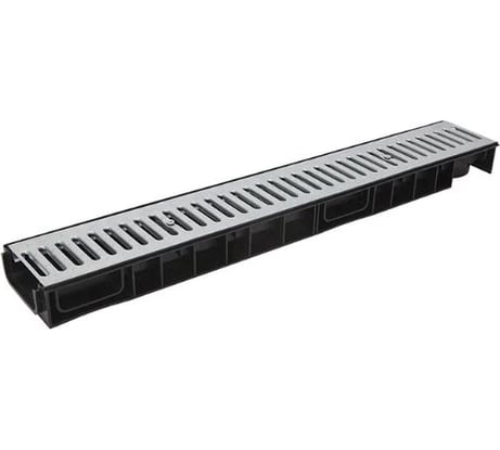 Лоток Ecoteck STANDART 100.65 h69 с решеткой стальной, кл. А15 46237