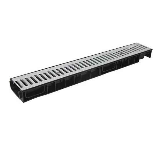 Лоток Ecoteck STANDART 100.65 h69 с решеткой стальной, кл. А15 46237 1