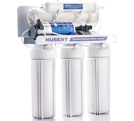 Фильтр обратного осмоса Hubert 5 ступеней с насосом бак металл 5F50PTF