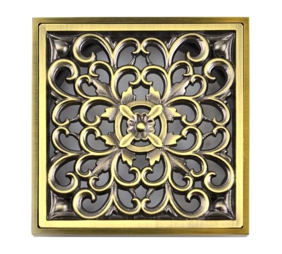 Вертикальный трап BRONZE DE LUXE выход с дизайн-решеткой Узоры 21962-57