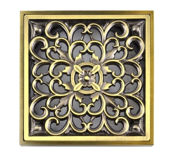 Горизонтальный трап BRONZE DE LUXE выход с дизайн-решеткой Узоры 21962-5602