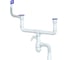 Сифон для двойной мойки Unicorn b740v 1 1/2x40, прямоугольный перелив с гофрой 40x40/50 551783 1