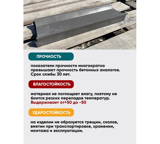 Лоток водоотведения NeoКомпозит ППК 500x150x50, серый ЛВ-50 С