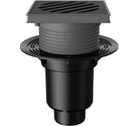 Регулируемый трап Fachmann t 616.0 pnsp 241x241 вертикальный выпуск, dn 110/160, с корзинкой и незамерзающим сифоном, без прижимного фланца, решетка чугунная, пластиковый подрамник 04.093