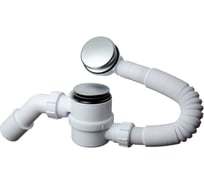 Слив-перелив McAlpine полуавтомат, пластиковый (кнопка, Lперелива=330-700мм., сатиновый/хром MRB11-SC