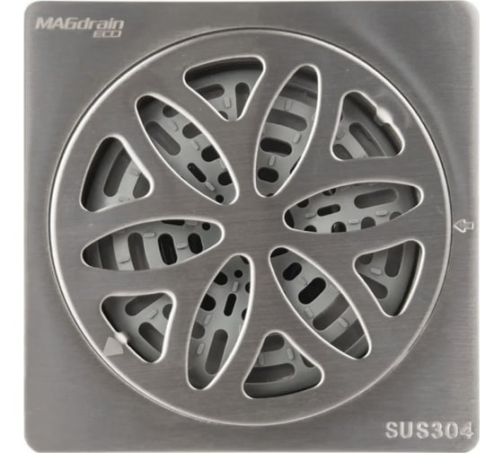 Сантехнический трап MAGdrain (100х100, магнитный клапан, нерж. матовый) PC 03 Q50-B