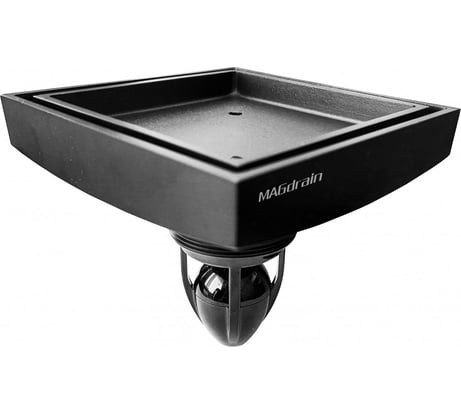 Сантехнический трап MAGdrain (100х100, магнитный клапан, латунь, матовый черный) FC 07 Q50-О