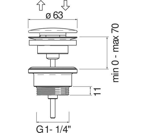 Сливное устройство Nobili push-open av00110/11rcp 00000124988