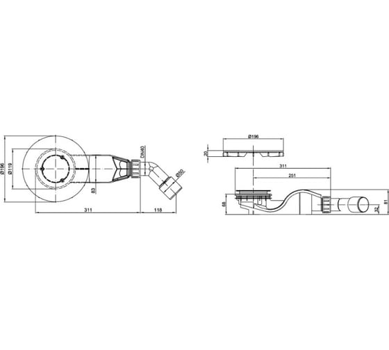 Слив Bette Air 50, цвет-белый B525-000