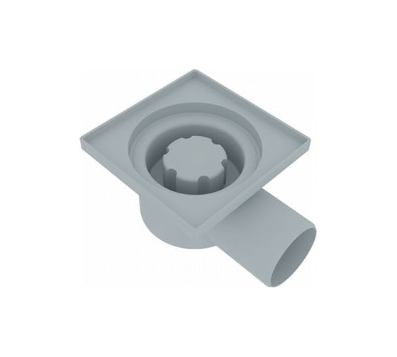 Душевой трап Teymi Helmi D50, боковой 10x10 c решеткой T90314 ЦБ-00266859