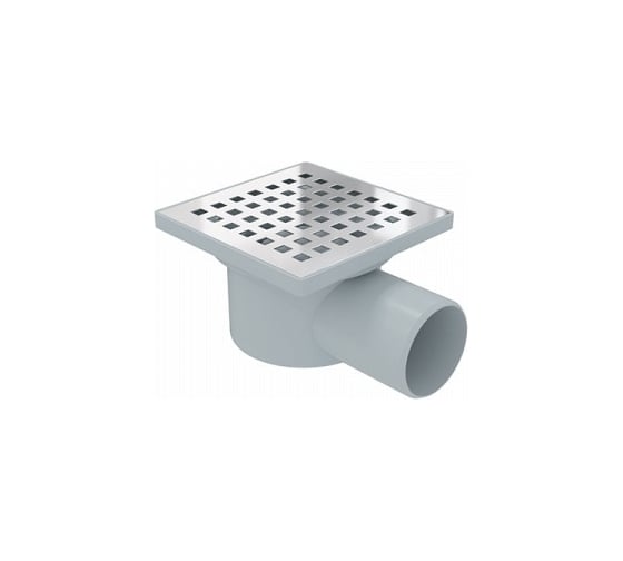 Душевой трап Teymi Helmi D50, боковой 10x10 c решеткой T90314 ЦБ-00266859