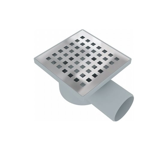 Душевой трап Teymi Helmi D50, боковой 10x10 c решеткой T90314 ЦБ-00266859