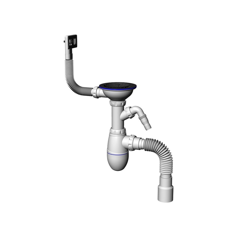Сифон для кухни 3.1/2\"х40, нержавеющий выпуск диам.112, отвод для ...
