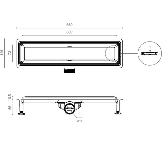 Душевой трап CTESI FLOW LINE 60 см. BK4024530