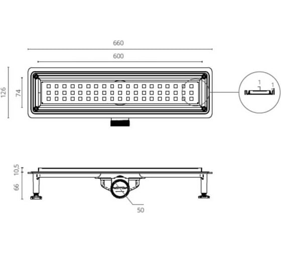 Душевой трап CTESI WAY SQUARE 60 см. BK4024130