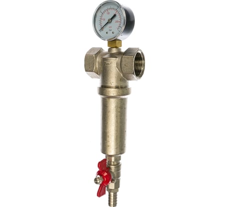 Латунный механический фильтр Aquafilter с манометром, резьба 1" FHMB1_X. 583