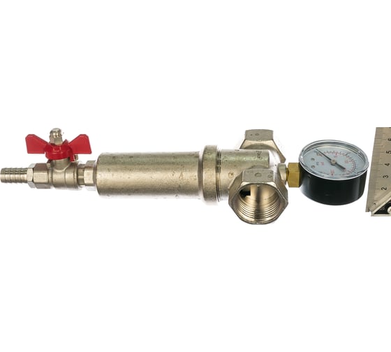Латунный механический фильтр Aquafilter с манометром, резьба 1" FHMB1_X. 583