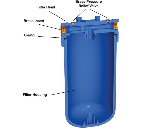 Линейный магистральный корпус Aquafilter 10BB резьба 1" FH10B1-B-WB. 563