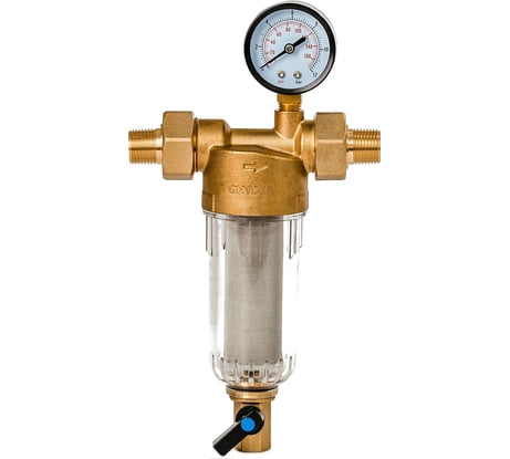 Фильтр 1/2, с манометром, для холодной воды, d60 Гейзер Бастион 112 32670