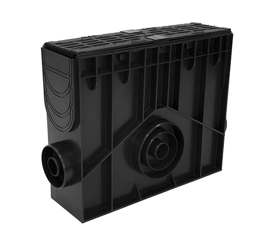 Пескоуловитель Ecoteck STANDART 100 h419 пластиковый в сборе с чугунной щелевой решеткой ДИ 11505000 35774      