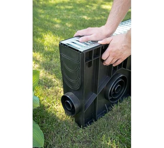 Пескоуловитель Ecoteck STANDART 100 h419 пластиковый с стальной оцинкованной решеткой (черный) ДИ 17005000 54223      
