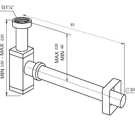 Сифон для раковины Santi Line хром SL-118