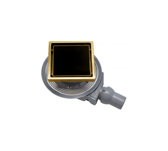 Точечный трап Pestan Confluo Standard 15x15 Black Glass Gold 13000155