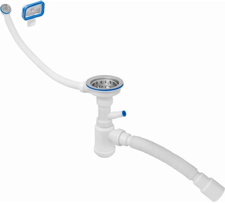 Сифон для кухонной мойки MasterProf 3.1/2"х40, для раковины на кухню, с гибким соединением (гофротруба) 40х40/50 ИС.110637