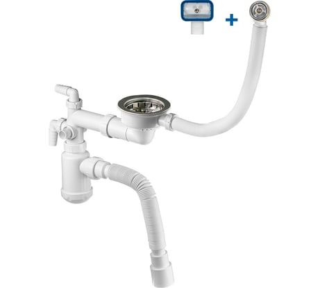 Сифон/слив телескопический для кухонной мойки MasterProf 3.1/2"х40 с гибким соединением (гофротруба) 40х40/50 ИС.110640