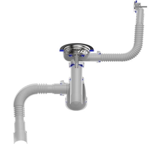Сифон для мойки Aquant 3 1/2"х40 B0139-20-MR