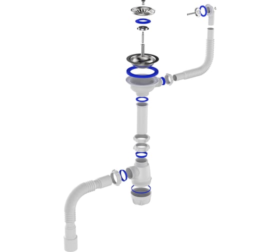 Сифон для мойки Aquant 3 1/2"х40 B0139-20-MR
