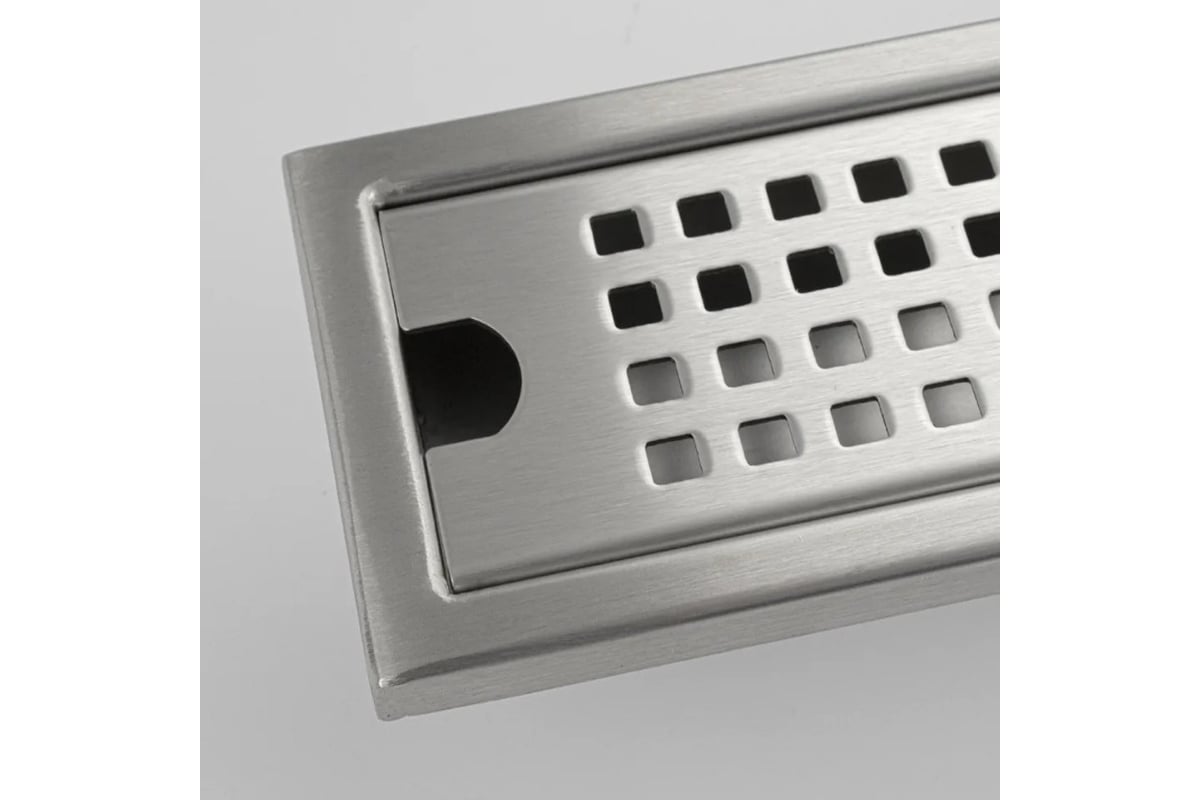 Линейный трап Санакс из нержавеющей стали, 400x75 мм, вертикальный ...