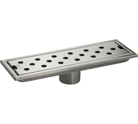 Трап линейный из нержавеющей стали сухой мембранный клапан вертикальный выпуск 300х80 мм цвет САТИН Санакс 00040 1