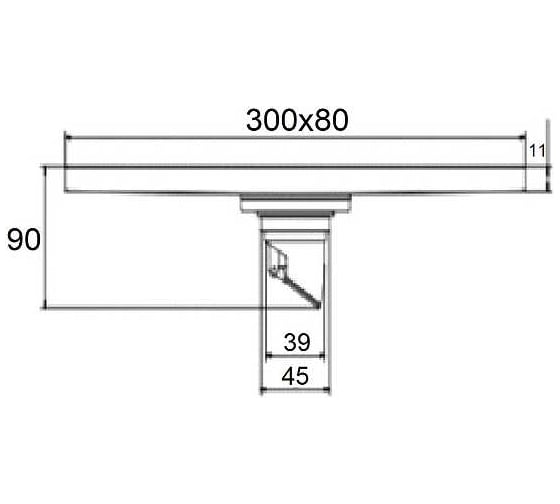 Сливной трап для душа ORANGE 80x300 мм, черный TR01-010b